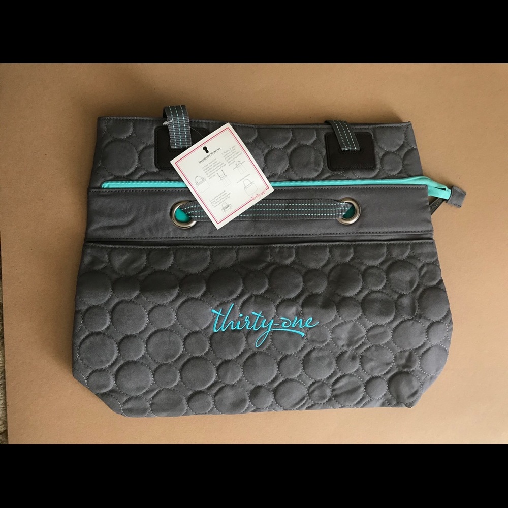 Thirty-One Vary You Versatile Bag grey and teal